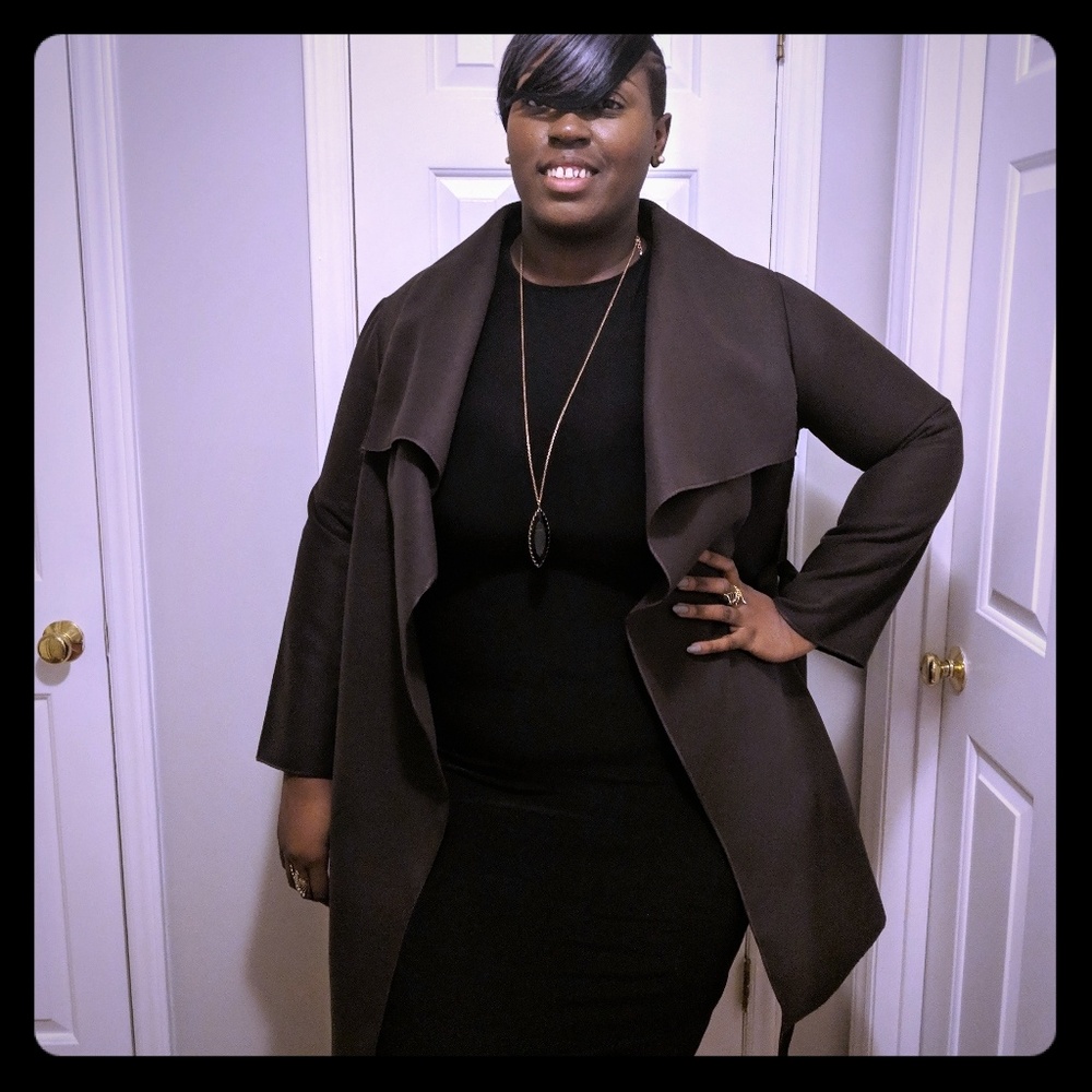 Chocolate wool wrap coat